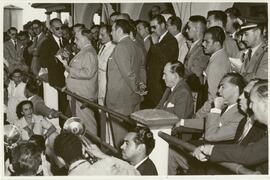 Getúlio Vargas discursando.