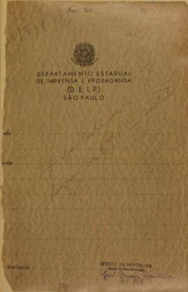 Álbum de recortes intitulado “Departamento Estadual de Imprensa e Propaganda (D.E.I.P.) São Paulo”